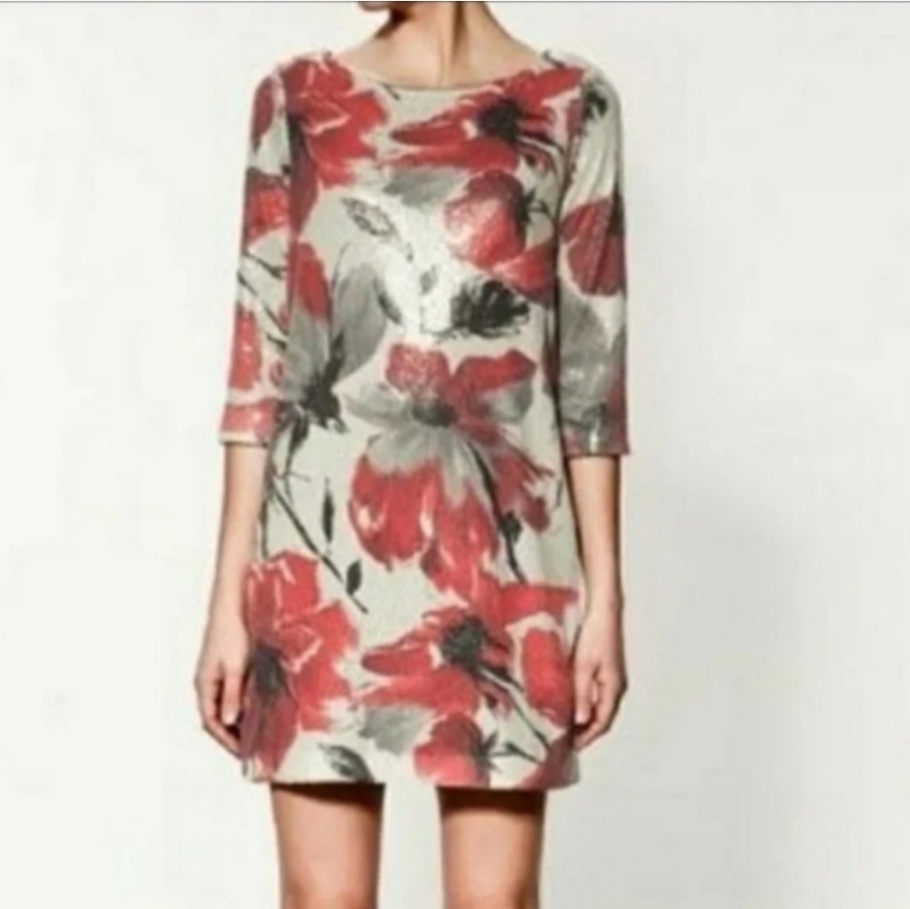 Zara Pink Sequin Dress with Bateau Neckline